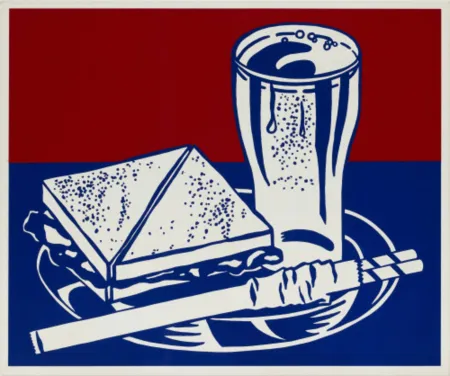 Sérigraphie Lichtenstein - Sandwich and Soda