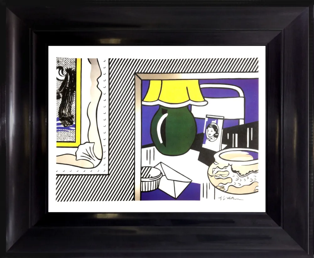 Offset Lichtenstein - Two paintings: Green Lamp 1984