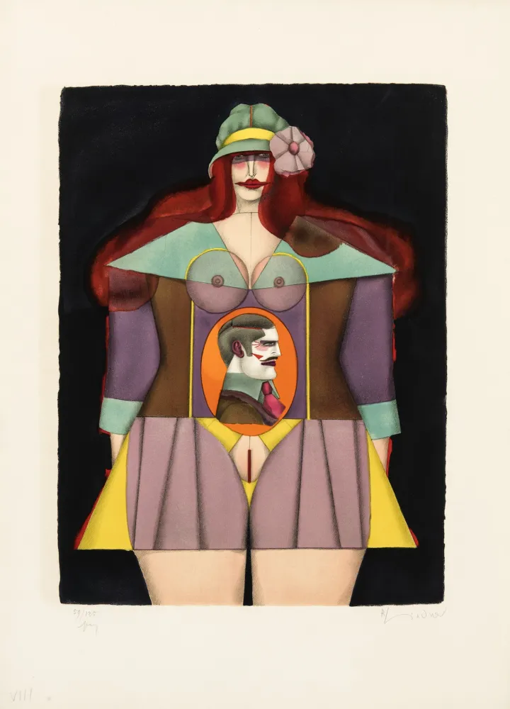 Lithographie Lindner - Amazone