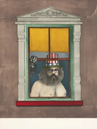 Lithographie Lindner - Poet