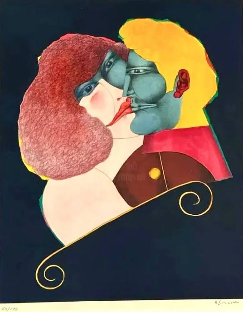 Lithographie Lindner - The Kiss