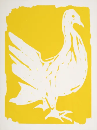 Gravure Sur Bois Lorjou - La Colombe, 1965