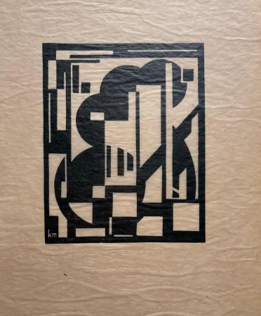 Linogravure Maes - Untitled (abstract composition)