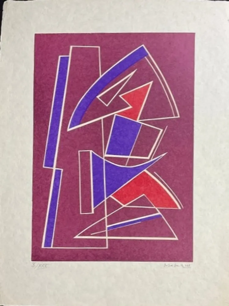 Linogravure Magnelli - La Magnanerie de La Ferrage IV