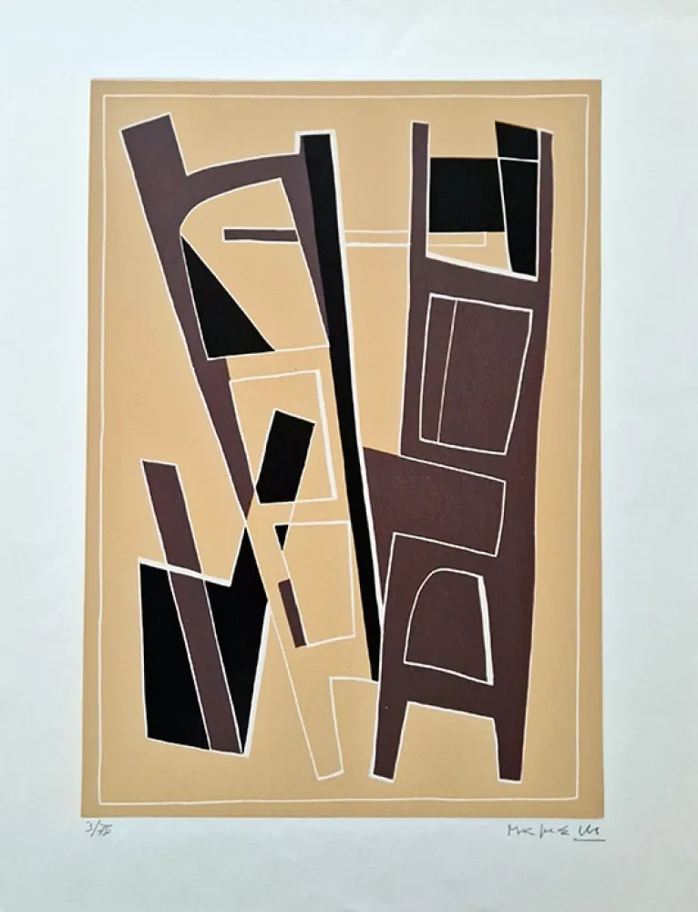 Linogravure Magnelli - La Magnanerie de La Ferrage VI