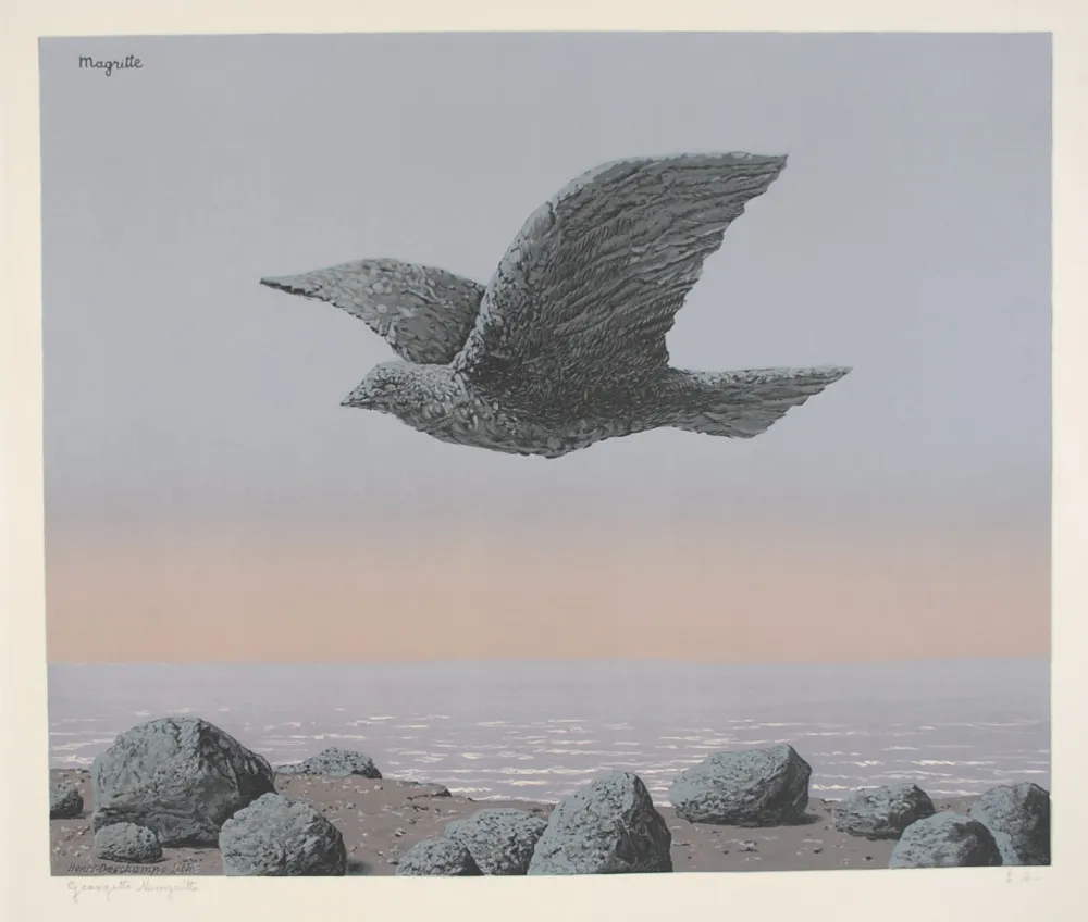 Lithographie Magritte - L'Idole - Rock Bird