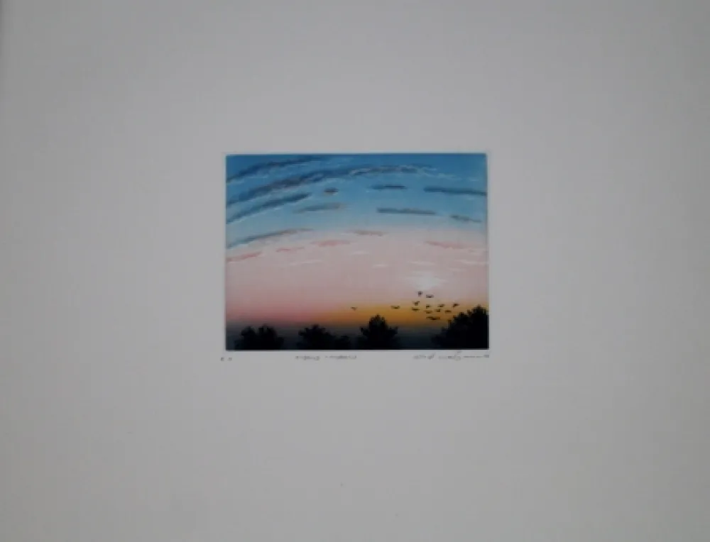 Eau-Forte Et Aquatinte Maibaum - Abend-Morgen