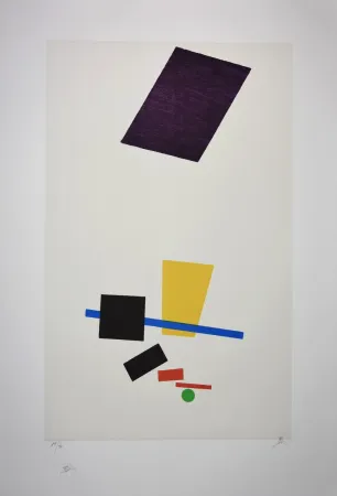 Lithographie Malevitch - Réalité peinte d'un joueur de football / Painterly Realism of a Football Player, 1915