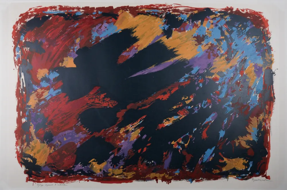 Lithographie Manessier - Le procès de Burgos II