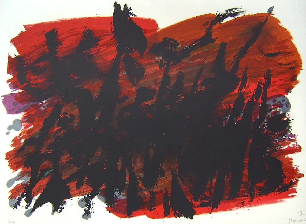 Lithographie Manessier - Suite de Paques VI, La Cohorte