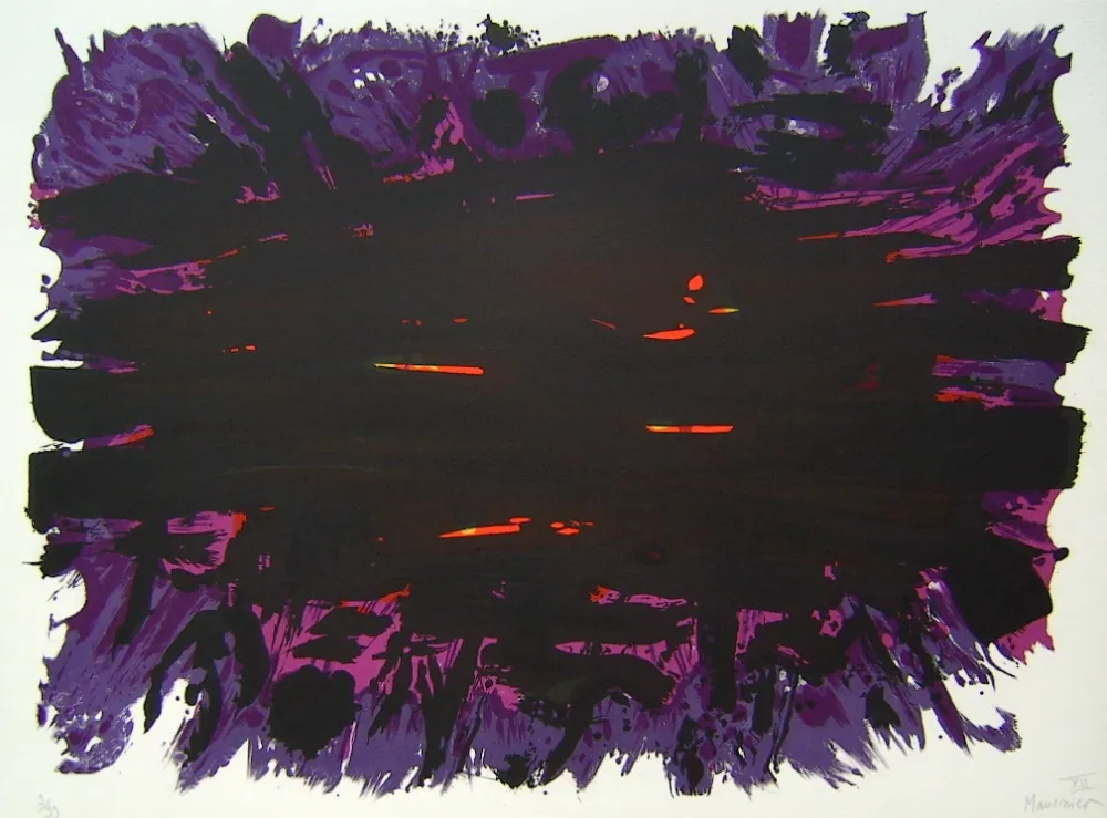 Lithographie Manessier - Suite de Paques XII, Le Tombeau gardé