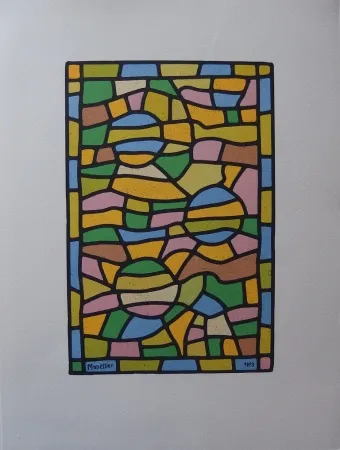 Lithographie Manessier - Vitrail