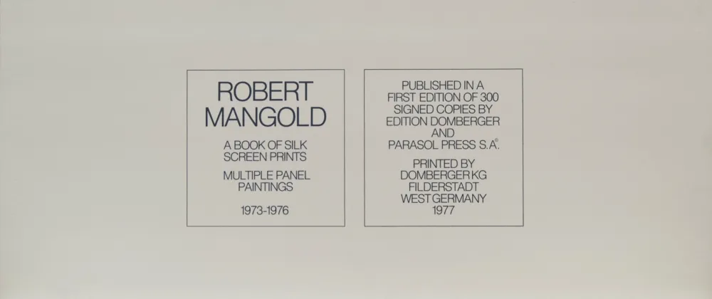 Sérigraphie Mangold - A book of silkscreen prints