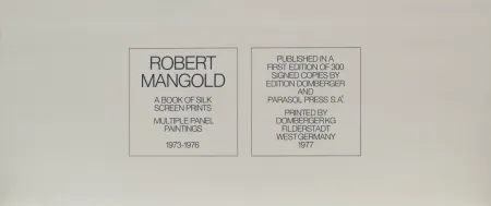 Sérigraphie Mangold - A book of silkscreen prints