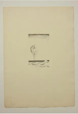 Eau-Forte Marcoussis - Chantre, planche 8 pour « Alcools »