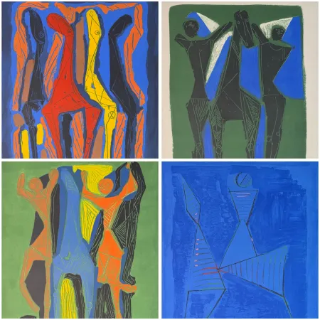 Gravure Marini - Marino Marini (1901–1980) - MARINO FROM GOETHE - Complete original folder containing 4 color etchings and aquatints on Arches paper - 1979