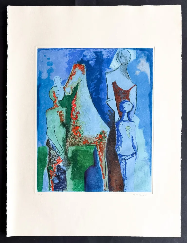 Gravure Marini - Marino Marini (1901–1980) - MARINO FROM SHAKESPEARE I - Color drypoint etching and aquatint on paper - 1977
