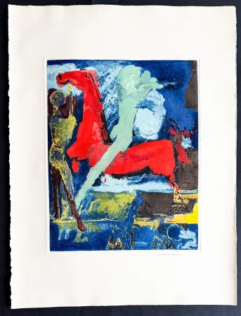 Gravure Marini - Marino Marini (1901–1980) - MARINO FROM SHAKESPEARE I - Color drypoint etching and aquatint on paper - 1977