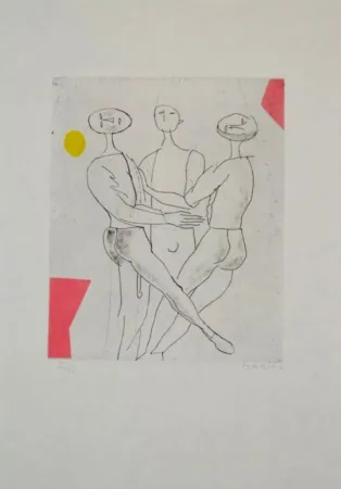 Eau-Forte Et Aquatinte Marini - Portfolio A-136 Giocolieri