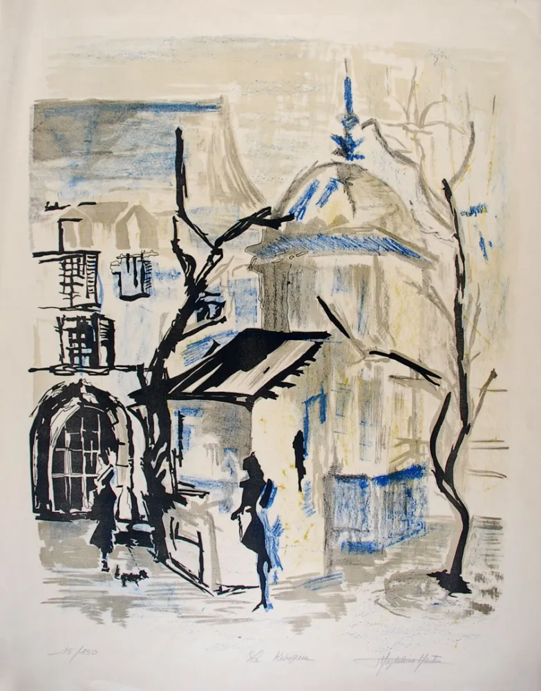 Lithographie Martin - Le Kiosque