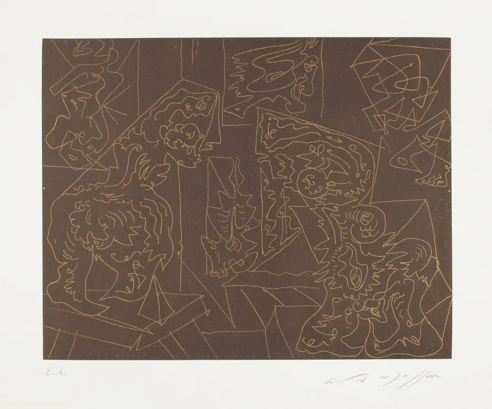 Eau-Forte Et Aquatinte Masson - L'atelier du sculpteur (The sculptor's studio)