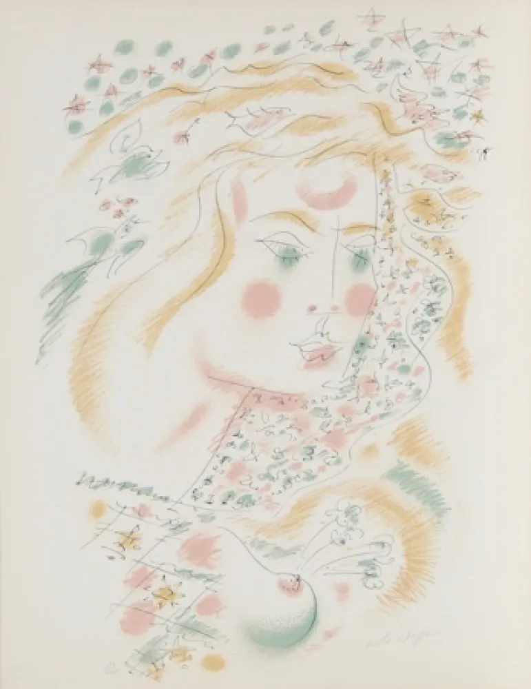 Lithographie Masson - Le Philosophe au Papillon from Je Reve Portfolio