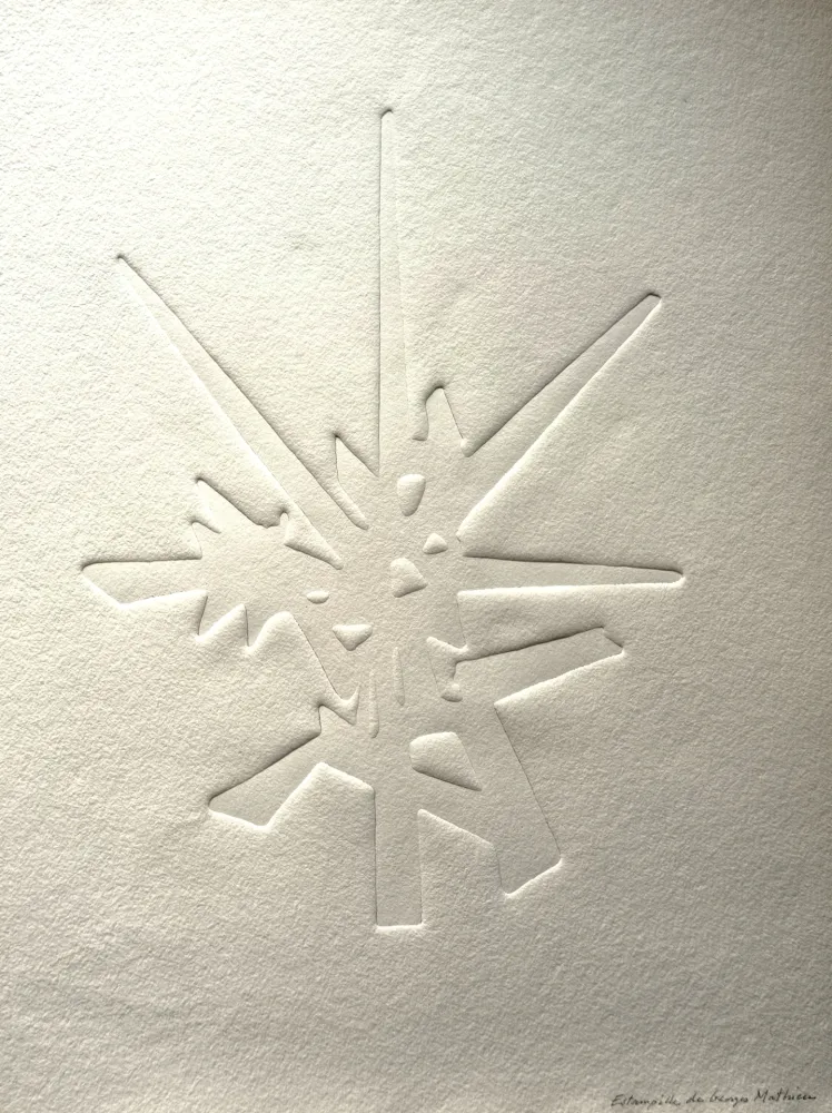 Relief Mathieu - Georges Mathieu (1921-2012) - Estampille signee a la main, '80-'90