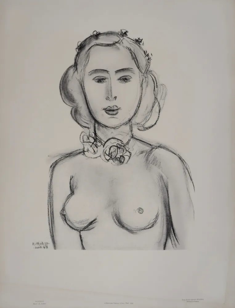 Lithographie Matisse (After) - Buste de femme n° 1, 1959