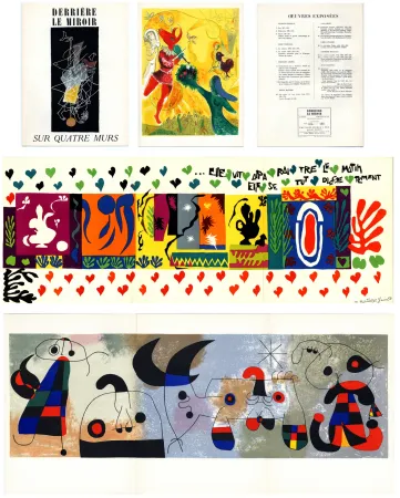 Livre Illustré Matisse - DERRIÈRE LE MIROIR N° 36/37/38. SUR QUATRE MURS. Lithographies de Matisse, Miró, Chagall, Léger (1951)