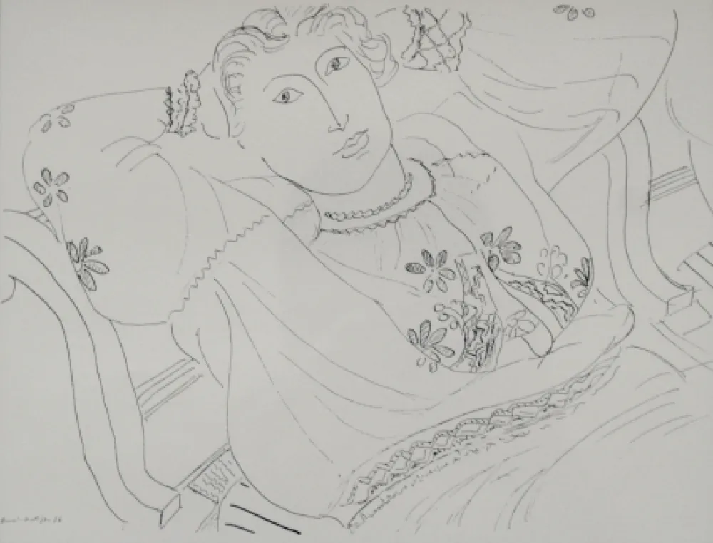 Lithographie Matisse - Femme sur chaise longue