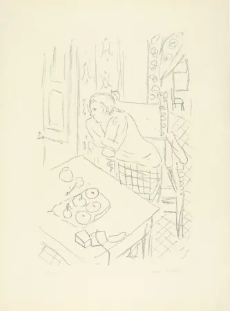 Lithographie Matisse - Figure dans un intérieur
