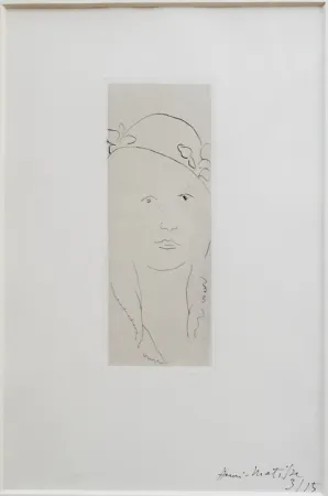 Gravure Matisse - Loulou au chapeau fleuri