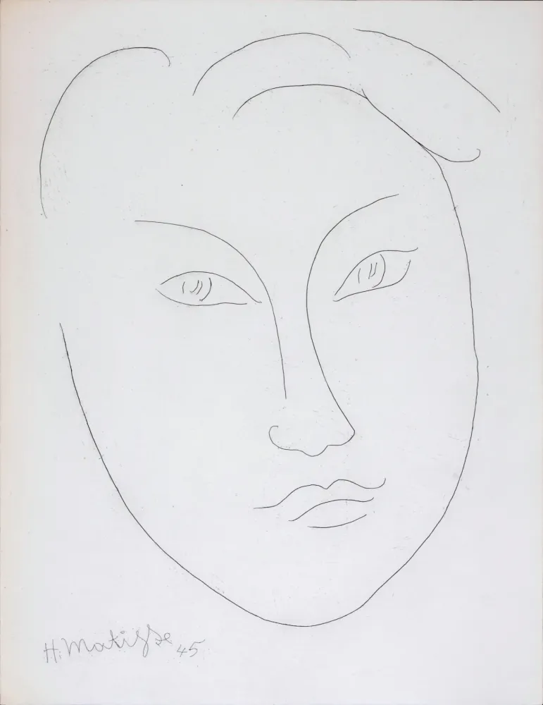 Eau-Forte Matisse - Masque de jeune garçon, 1946
