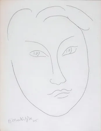 Eau-Forte Matisse - Masque de jeune garçon, 1946