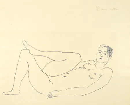 Lithographie Matisse - Nu couché, jambe repliée - Étude de jambes