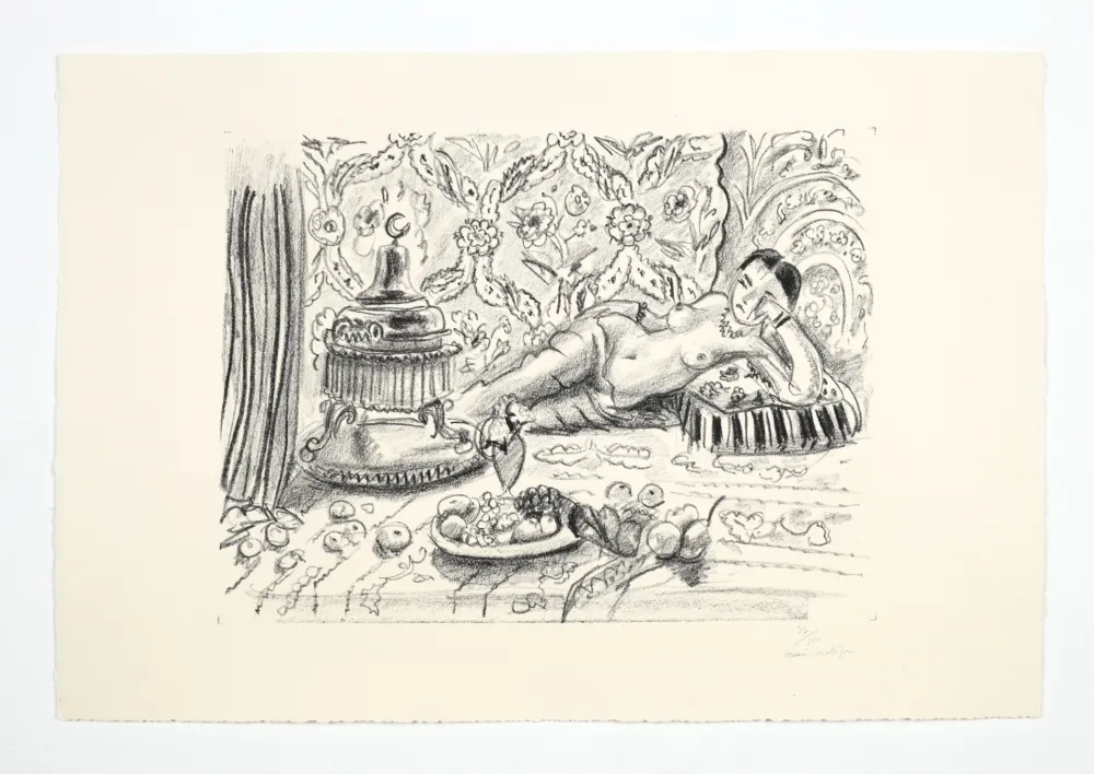 Lithographie Matisse - Odalisque, brasero et coupe de fruits