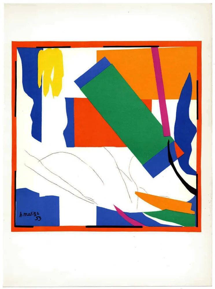 Lithographie Matisse - SOUVENIRS D'OCÉANIE (1953). Lithographie d'après les papiers découpés. De luxe sur Arches.