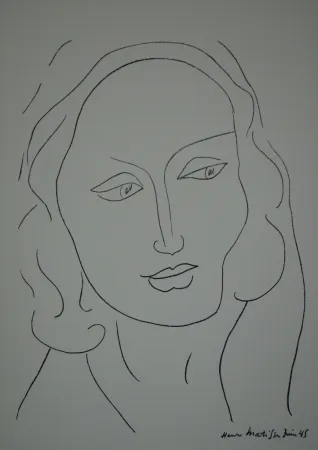 Lithographie Matisse - Tête de Femme