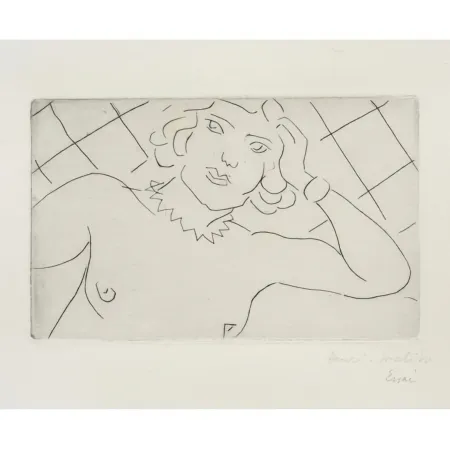 Aucune Technique Matisse - Torse, fond à losanges 