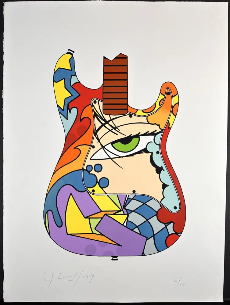 Lithographie Matos - Face Guitar