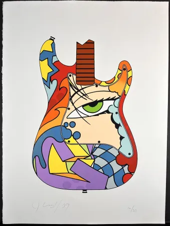 Lithographie Matos - Face Guitar