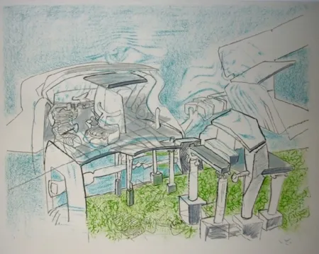 Lithographie Matta - Architêtre