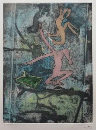 Eau-Forte Et Aquatinte Matta - Centre noeuds (Planche 4)