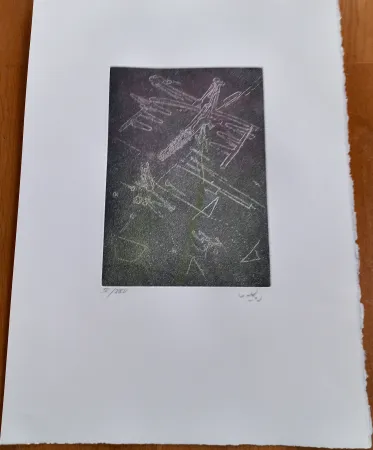 Gravure Matta - Droites Liberees, plate IV