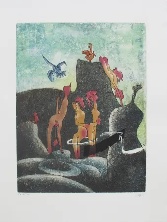 Eau-Forte Et Aquatinte Matta - La Danse de la mort 3