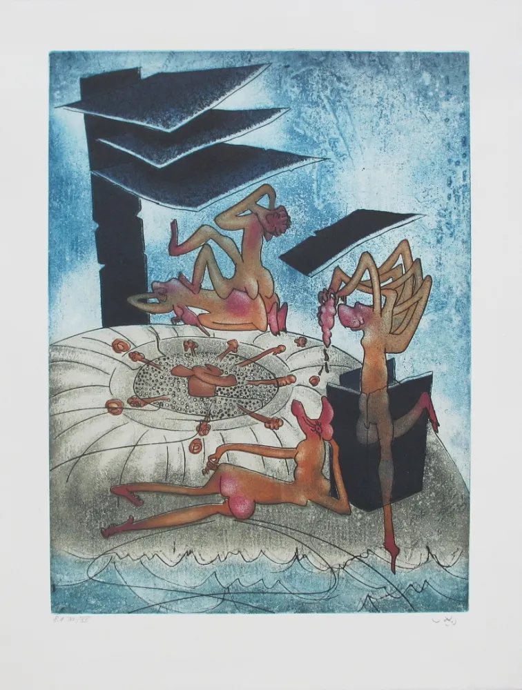 Eau-Forte Et Aquatinte Matta - La Danse de la mort 6