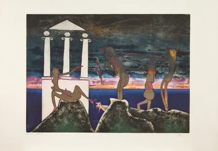 Eau-Forte Et Aquatinte Matta - L'Arc obscure des heures