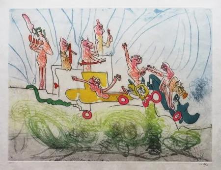 Eau-Forte Et Aquatinte Matta - Les Oh' Tomobiles (Planche 2)