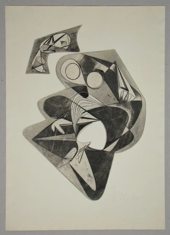 Eau-Forte Mels - Composition pour Art Abstrait