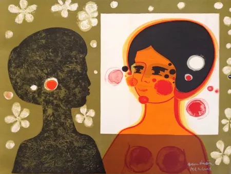 Lithographie Menguy - Face à Face